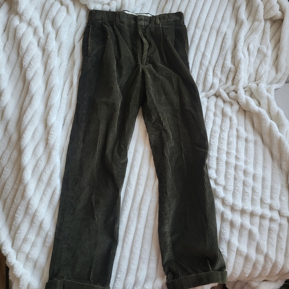 Brooks Brothers Dark Olive Corduroy Trousers - Picture 1 of 4